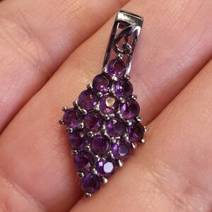 Amethyst Pendant in Stainless Steel